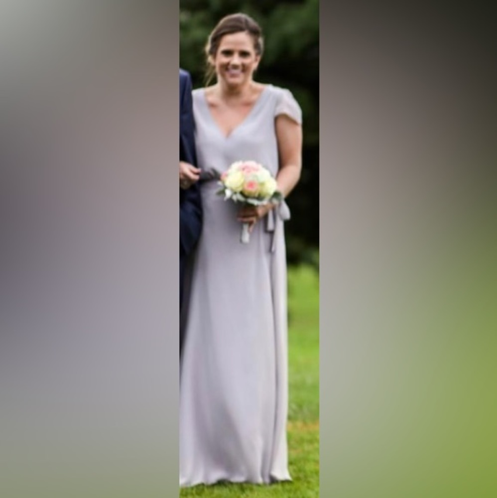 Ceremony by Joanna august pale gray bridesmaid set size medium